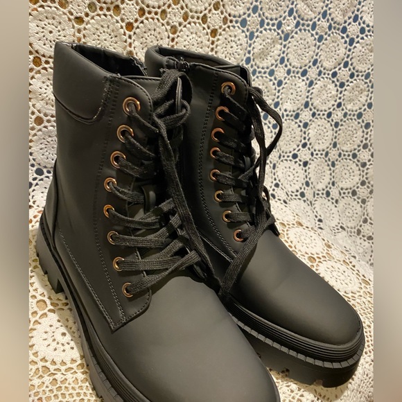JustFab Shoes - Black Combat Boots